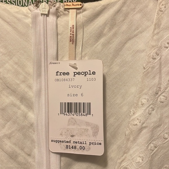 Free People Delightful Mini dress Ivory white 6 NWT - Picture 4 of 5
